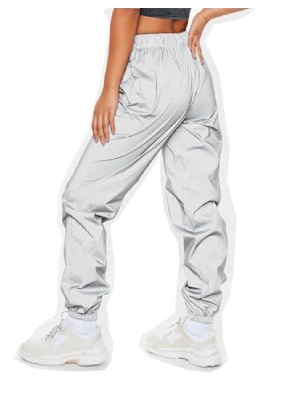 Reflective Pants Women Hip Hop Dance Fluorescent Trousers